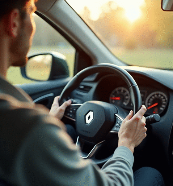 Personne entrant le code radio dans une Renault en journée