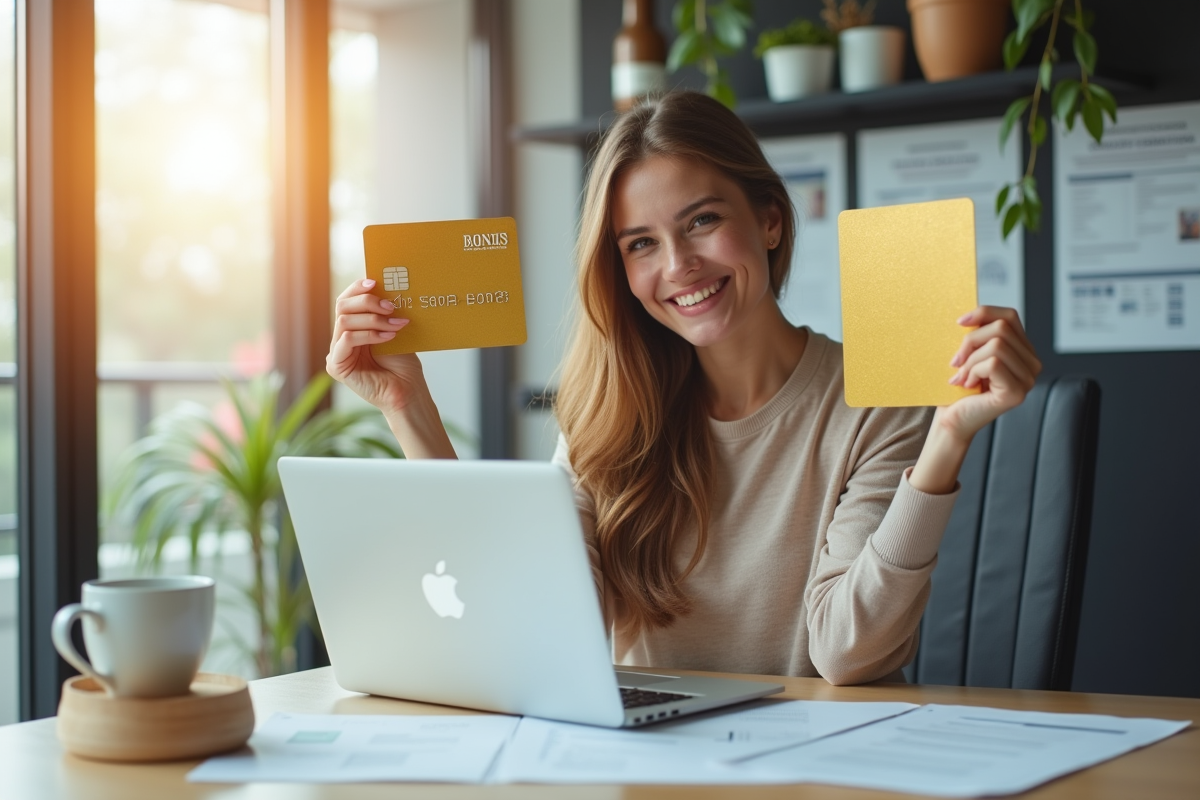 Jeune femme souriante dans un bureau moderne avec documents d'assurance