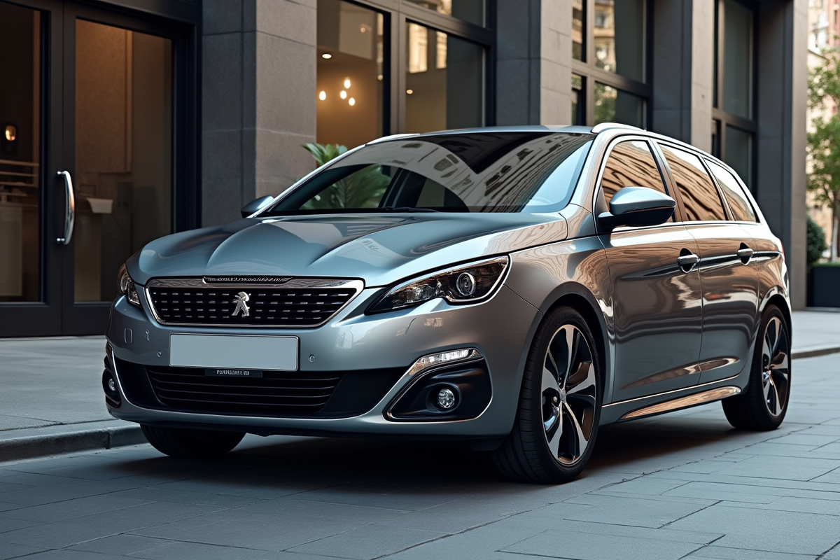 Peugeot 308 2015 dans un environnement urbain moderne